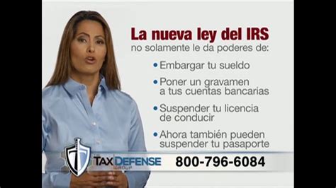 The Tax Defense Group TV commercial - La nueva ley del IRS