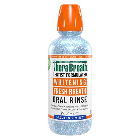 Therabreath Dazzling Mint Whitening Fresh Breath Oral Rinse commercials