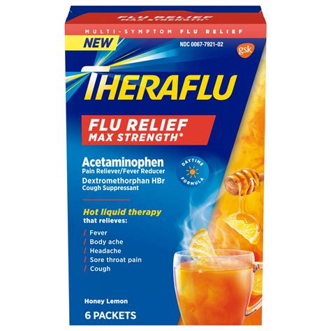 Theraflu Nighttime Flu Relief Max Strength Hot Liquid Powder