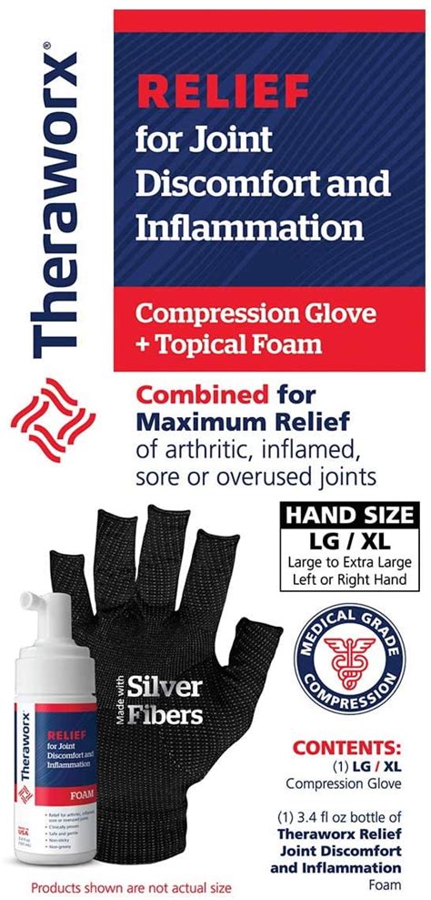 Theraworx Relief Joint Discomfort & Inflammation Foam + 1 Compression Glove logo
