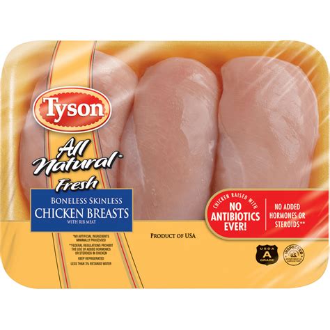 Tyson Foods All Natural Boneless Skinless Chicken Breasts