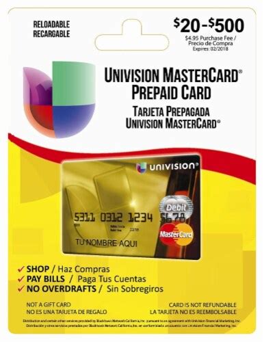 Univision Tarjeta Univision MasterCard Prepaid Card
