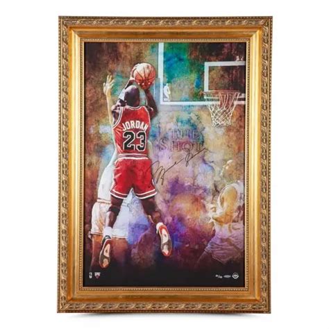 Upper Deck Store Michael Jordan Autographed “The Shot” Framed 24x36 logo