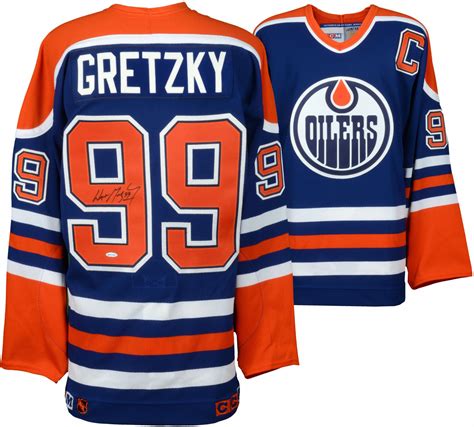 Upper Deck Store Wayne Gretzky Autographed Edmonton Oilers “Heroes of Hockey” Blue Jersey logo