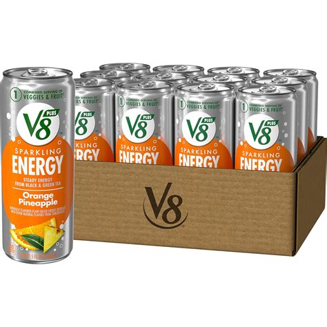 V8 Juice +Energy Orange Pineapple Lightly Carbonated logo
