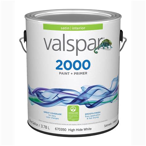 Valspar 2000 Satin Interior Paint + Primer High Wide White logo