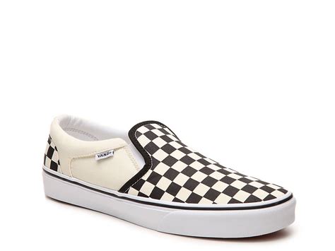 Vans Asher Checkered Slip-On Sneaker logo