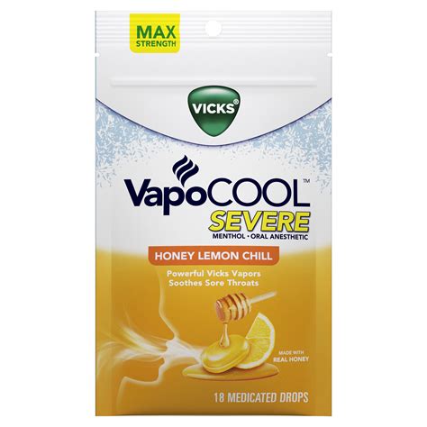 Vicks Honey Lemon Chill VapoCOOL Severe Drops logo