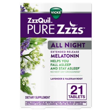 Vicks ZzzQuil PURE Zzzs All Night Extended Release Melatonin Tablets