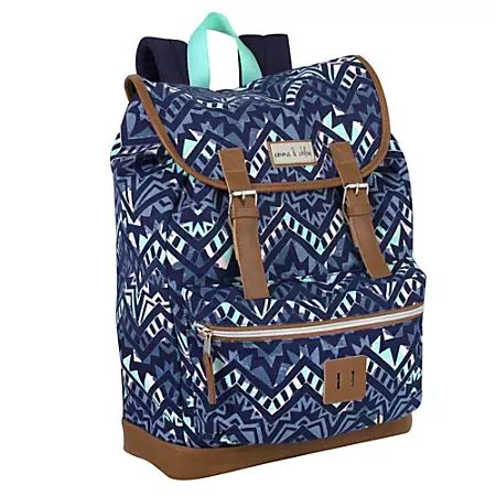 Volkano Emma & Chloe Geo Stripes Drawstring Backpack logo