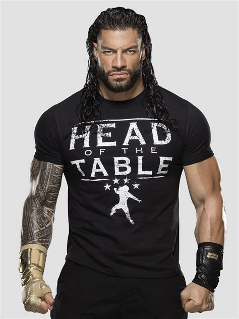 WWE Shop 500 Level Black Roman Reigns Head of the Table Signature T-Shirt logo