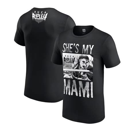 WWE Shop Black Rhea Ripley She's My Mami T-Shirt logo