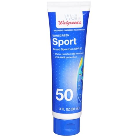 Walgreens Sunscreen Sport 50 Lotion logo