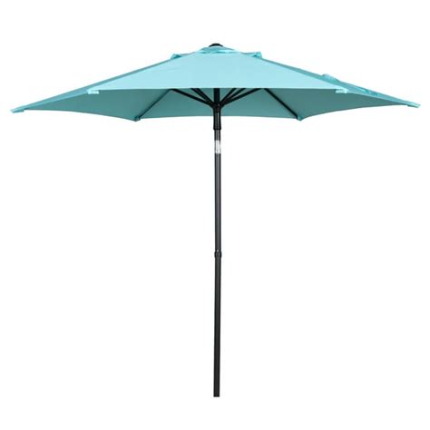Walmart Mainstays 7.5ft Aqua Round Outdoor Tilting Market Patio Umbrella commercials