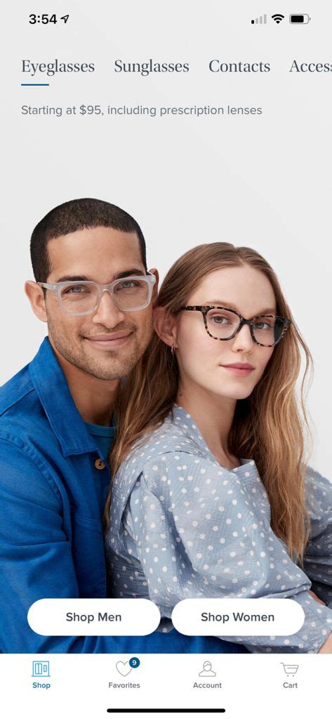 Warby Parker Virtual Vision Test App commercials