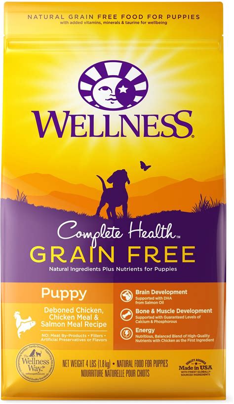 Wellness Pet Food Complete Health Puppy Deboned Chicken, Oatmeal & Salmon Meal Recipe
