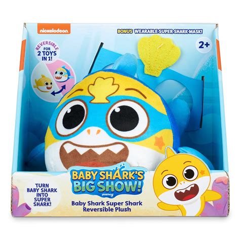 WowWee Baby Shark's Big Show! Reversible Baby and Super Shark Flip Plushie
