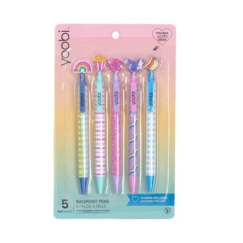 Yoobi 5 Pack Ballpoint Pen Retractable Enchanted Dreams logo