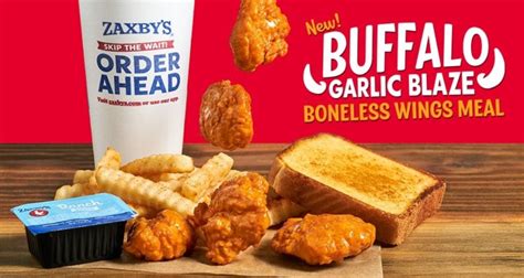Zaxby's Buffalo Garlic Blaze Boneless Wings Meal