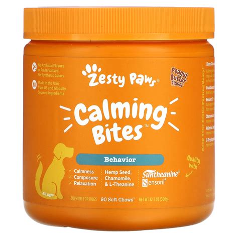 Zesty Paws Calming Bites Soft Chews for Dogs with Suntheanine logo