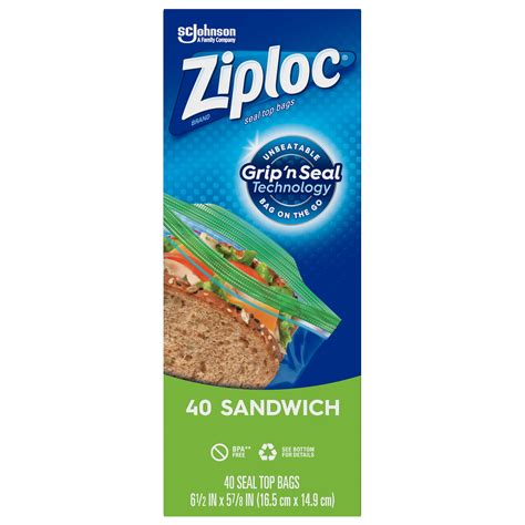 Ziploc Sandwich Bags with Grip 'N Seal Technology