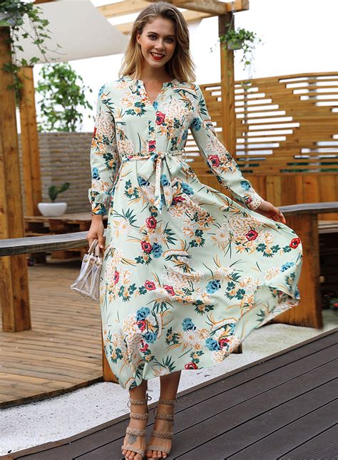 a.n.a Long Sleeve Floral A-Line Dress commercials