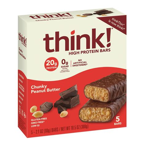 think! High Protein Bar Chunky Peanut Butter logo